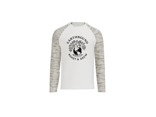 Earthbound White Camo Long Sleeve (Black Logo on Front)