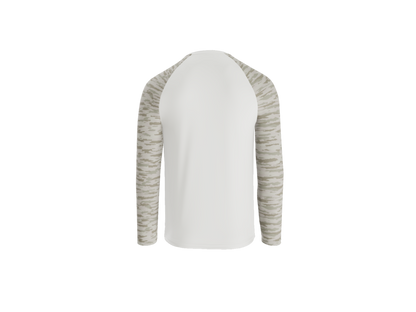 Earthbound White Camo Long Sleeve (Black Logo on Front)
