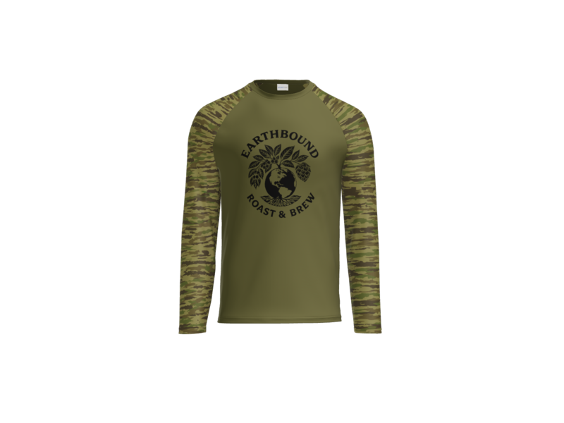 Earthbound Green Camo Long Sleeve (Black Logo on Front)