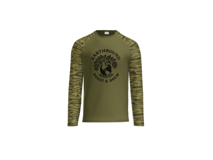 Earthbound Green Camo Long Sleeve (Black Logo on Front)