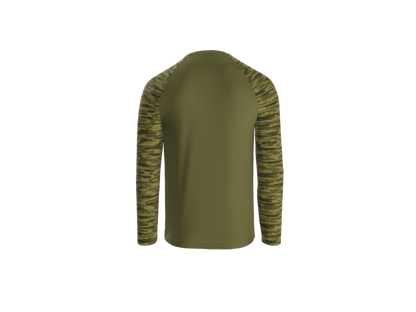 Earthbound Green Camo Long Sleeve (Black Logo on Front)