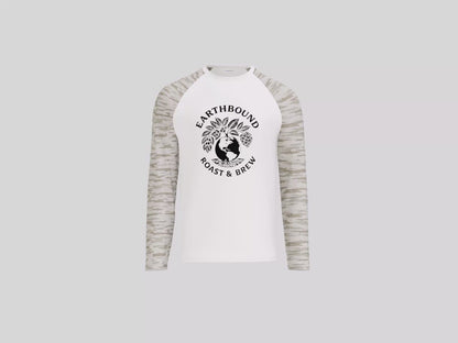 Earthbound White Camo Long Sleeve (Black Logo on Front)