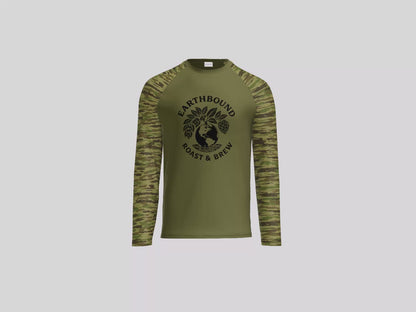 Earthbound Green Camo Long Sleeve (Black Logo on Front)